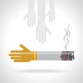 Cigarette with hands creative idea Royalty Free Stock Photo