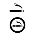 Cigarette icon vector. smoke illustration sign.  For web sites Royalty Free Stock Photo