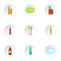 Cigarette icons set, cartoon style Royalty Free Stock Photo