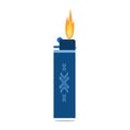 Cigarette lighter icon. Gas lighter with a burning flame