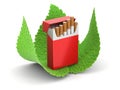 Cigarette Pack and leaves