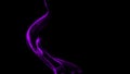 Cigarette purple smoke waves. Abstract blur fog on isolated black background. The concept of aromatherapy. Stock illustration
