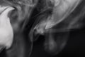 Cigarette Smoke On Black Background Detailed Close-Up Royalty Free Stock Photo