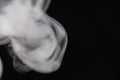 Cigarette Smoke On Black Background Detailed Close-Up