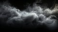 Cigarette smoke on black background, flowing waves, pollution, health danger, smoking