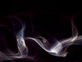 Cigarette smoke on black background, macro shot