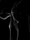 Cigarette smoke on black background, macro shot