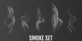 Cigarette smoke. Set of realistic smoke Royalty Free Stock Photo