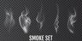 Cigarette smoke. Set of realistic smoke Royalty Free Stock Photo