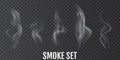 Cigarette smoke. Set of realistic smoke Royalty Free Stock Photo