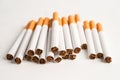 Cigarette, tobacco in roll paper with filter tube, No smoking concept Royalty Free Stock Photo