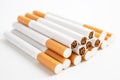 Cigarette, tobacco in roll paper with filter tube, No smoking concept Royalty Free Stock Photo