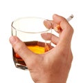 Cigarette and whisky...it's unhealthy Royalty Free Stock Photo