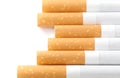 Cigarettes with a brown filter isolated Royalty Free Stock Photo