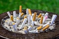 Cigarettes in ashtray Royalty Free Stock Photo