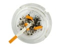 Cigarettes butts in ashtray Royalty Free Stock Photo