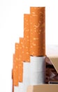 Cigarettes close up in the box Royalty Free Stock Photo