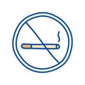 Isolated cigarette forbidden signal line and fill style icon vector design