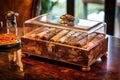 cigars in a glass-top humidor