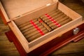 Cigars and humidor Royalty Free Stock Photo