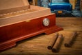 Cigars and humidor Royalty Free Stock Photo