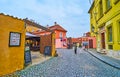 Cihelna Street of Lesser Quarter, on March 6 in Prague, Czech Republic Royalty Free Stock Photo