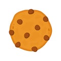 A chocolate chip cookie. Choco cookie icon. Vector illustration. chocolate chip cookie on white background. Royalty Free Stock Photo