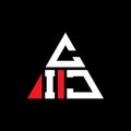 CIJ triangle letter logo design with triangle shape. CIJ triangle logo design monogram. CIJ triangle vector logo template with red Royalty Free Stock Photo