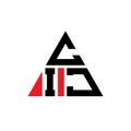 CIJ triangle letter logo design with triangle shape. CIJ triangle logo design monogram. CIJ triangle vector logo template with red Royalty Free Stock Photo