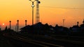 cikampek station in the evening is very beautiful Royalty Free Stock Photo