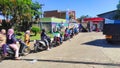 Long queues of motorbikes - stock photo