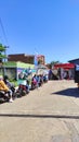 Long queues of motorbikes - stock photo