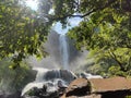 Cikanteh Waterfall is One of Beautiful Waterfall at Ciletuh Geopark Royalty Free Stock Photo