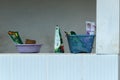 cilacap, indonesia 6 June 2023 : Dish soap stored on top of a prayer room wall which is usually used to wash dirty dishes Royalty Free Stock Photo