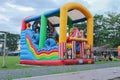 A palace made of balloons filled with wind in a city park