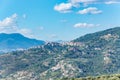 Panoramic view of Centola village in a windy day of summer