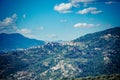 Panoramic view of Centola village in a windy day of summer