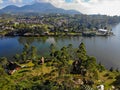 Cileunca lake aerial view Royalty Free Stock Photo