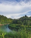 Ciliwung river in the morning Royalty Free Stock Photo