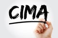 CIMA - Chartered Institute of Management Accountants acronym with marker, concept background