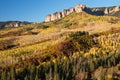 Cimarron Mountain Range near Owl Creek Pass in early autumn, Southwestern Colorado. Royalty Free Stock Photo