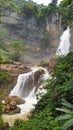 Cimarunjung Waterfall at Geopark Ciletuh Sukabumi Indonesia Royalty Free Stock Photo