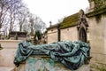 Cimetiere du Pere Lachaise typical french cemetery, Photo image a Beautiful panoramic view of Paris Metropolitan City