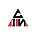 CIN triangle letter logo design with triangle shape. CIN triangle logo design monogram. CIN triangle vector logo template with red Royalty Free Stock Photo