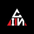 CIN triangle letter logo design with triangle shape. CIN triangle logo design monogram. CIN triangle vector logo template with red Royalty Free Stock Photo