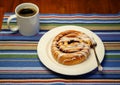 Cinammon Roll and Coffee Royalty Free Stock Photo