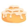 Cinamon roll bun icon cartoon vector. Pastry food