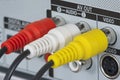 RCA plugs, video and audio Royalty Free Stock Photo