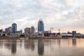 Cincinnati downtown panoramic overview Royalty Free Stock Photo