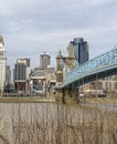 Cincinnati, OH/USA-March 13, 2019-Tourist view of Cincinnati Skyline
